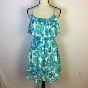 Lilly Pulitzer x Target Cami Dress Size S Womans White Blue Sea Urchin Ruffled